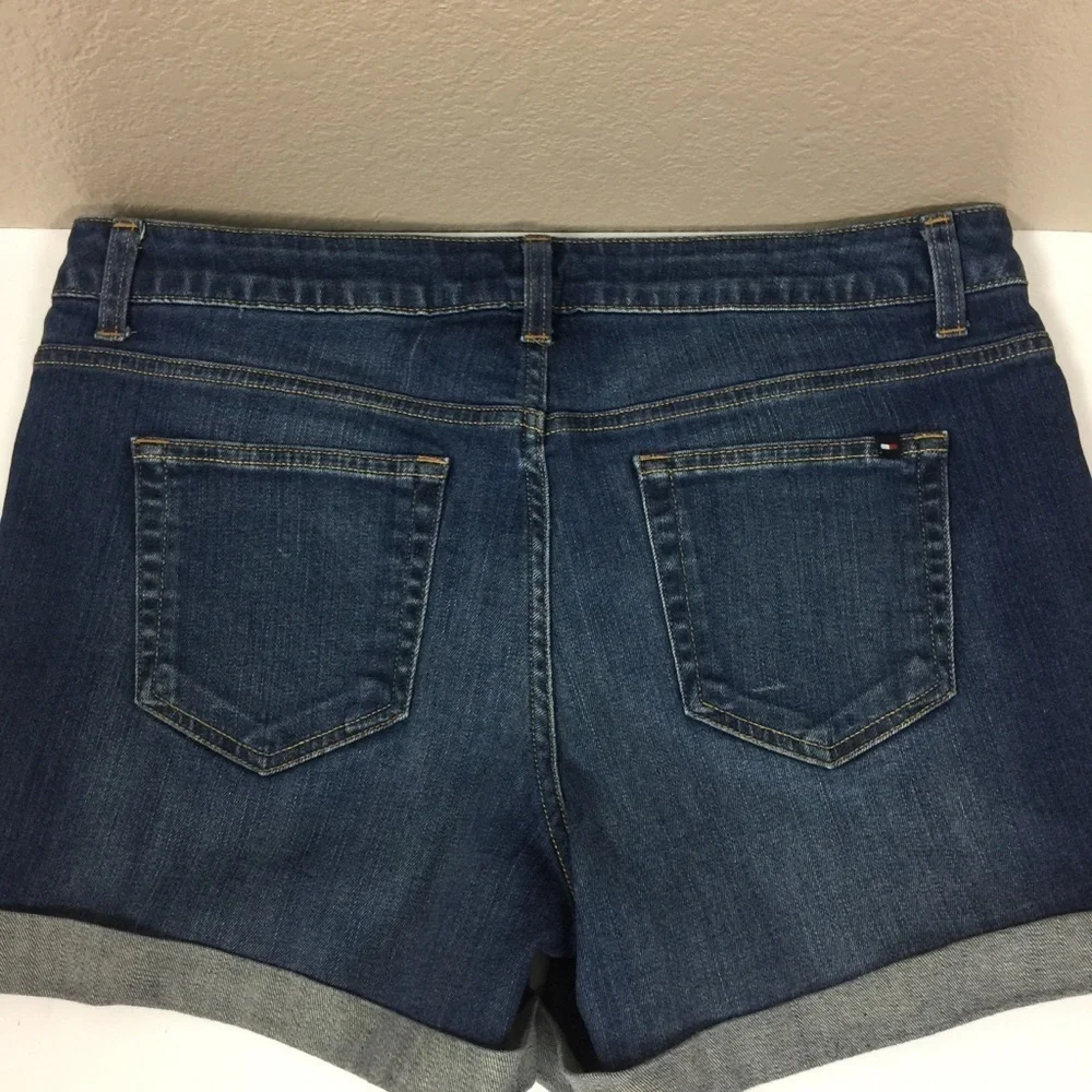 Seven Medium Wash Denim Shorts With 1.5” Cuff